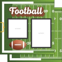 Scrapbook Customs - 12 x 12 Double Sided Paper - Football Left Quick Page