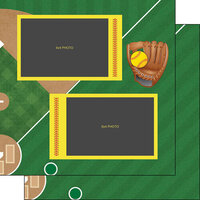 Scrapbook Customs - 12 x 12 Double Sided Paper - Softball Right Quick Page