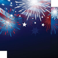 Scrapbook Customs - 12 x 12 Double Sided Paper - Fireworks at Night