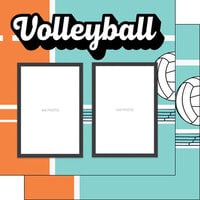 Scrapbook Customs - 12 x 12 Double Sided Paper - Volley Ball Left Quick Page