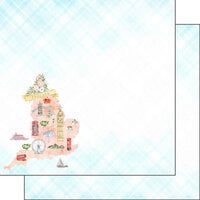 Scrapbook Customs - 12 x 12 Double Sided Paper - England Map Icons