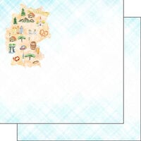 Scrapbook Customs - 12 x 12 Double Sided Paper - Germany Map Icons