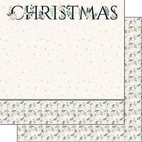 Scrapbook Customs - 12 x 12 Double Sided Paper - Christmas Neutral Poinsettia