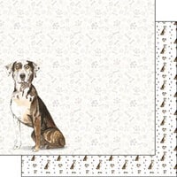 Scrapbook Customs - 12 x 12 Double Sided Paper - Catahoula Leopard Dog Watercolor