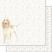 Scrapbook Customs - 12 x 12 Double Sided Paper - Spinone Italiano Watercolor