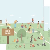 Scrapbook Customs - 12 x 12 Double Sided Paper - Dog Park
