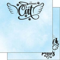 Scrapbook Customs - 12 x 12 Double Sided Paper - Cat Angel Wings