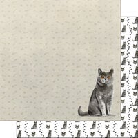 Scrapbook Customs - 12 x 12 Double Sided Paper - British Shorthair Watercolor