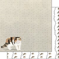 Scrapbook Customs - 12 x 12 Double Sided Paper - Exotic Shorthair Watercolor