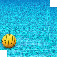 Scrapbook Customs - 12 x 12 Double Sided Paper - Water Polo In Pool