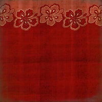 Scrapbook Customs - United States Collection - 12 x 12 Single Sided Paper - Hibiscus Border - Red