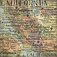 Scrapbook Customs - United States Collection - 12 x 12 Single Sided Paper - California Map