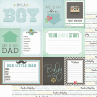 Scrapbook Customs - Baby Boy Collection - 12 x 12 Double Sided Paper - New Born