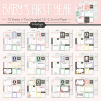 Scrapbook Customs - Baby Girl Collection - 12 x 12 Paper Pack - First Year