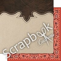 Scrapbook Customs - Fun at the Fair Collection - 12 x 12 Double Sided Paper - Cowboy Rodeo