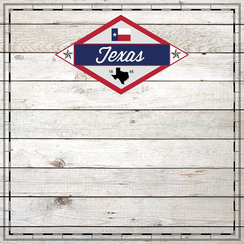 Scrapbook Customs - State Sightseeing Collection - 12 x 12 Paper - Wood - Texas