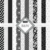 Scrapbook Customs - Black and White Shapes Collection - 12 x 12 Paper Pack