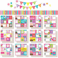 Scrapbook Customs - Birthday Girl Collection - 12 x 12 Paper Pack - 1st through 12th Birthday