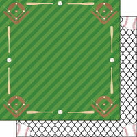 Scrapbook Customs - Baseball Life Collection - 12 x 12 Double Sided Paper - Baseball Life 06