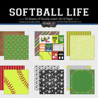 Scrapbook Customs - Softball Life Collection - 12 x 12 Paper Pack