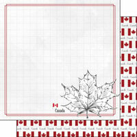 Scrapbook Customs - Adventure Collection - 12 x 12 Double Sided Paper - Canada Maple Leaf