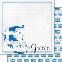 Scrapbook Customs - Adventure Collection - 12 x 12 Double Sided Paper - Greece Border
