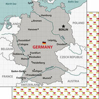 Scrapbook Customs - Adventure Collection - 12 x 12 Double Sided Paper - Germany Map