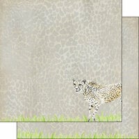 Scrapbook Customs - African Safari Collection - 12 x 12 Double Sided Paper - Cheetah