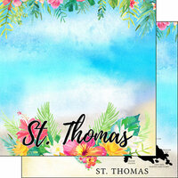 Scrapbook Customs - World Collection - 12 x 12 Double Sided Paper - Virgin Islands - St. Thomas Getaway