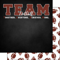 Scrapbook Customs - Neon Sports Collection - 12 x 12 Double Sided Paper - Football 05