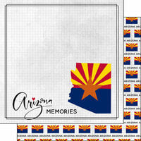 Scrapbook Customs - Adventure Collection - 12 x 12 Double Sided Paper - Arizona Adventure Flag