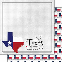 Scrapbook Customs - Adventure Collection - 12 x 12 Double Sided Paper - Texas Adventure Flag