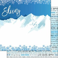 Scrapbook Customs - Winter Adventure Collection - 12 x 12 Double Sided Paper - Skiing