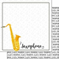 Scrapbook Customs - Music Notes Collection - 12 x 12 Double Sided Paper - Saxophone Notes