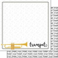 Scrapbook Customs - Music Notes Collection - 12 x 12 Double Sided Paper - Trumpet Notes