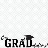 Scrapbook Customs - Graduation Collection - 12 x 12 Double Sided Paper - Con-Grad-ulations