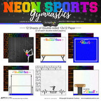 Scrapbook Customs - Neon Sports Collection - 12 x 12 Paper Pack - Gymnastics