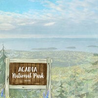 Scrapbook Customs - United States National Parks Collection - 12 x 12 Double Sided Paper - Acadia Watercolor