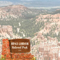 Scrapbook Customs - United States National Parks Collection - 12 x 12 Double Sided Paper - Bryce Canyon Watercolor