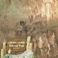 Scrapbook Customs - United States National Parks Collection - 12 x 12 Double Sided Paper - Carlsbad Caverns Watercolor
