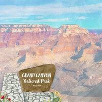Scrapbook Customs - United States National Parks Collection - 12 x 12 Double Sided Paper - Grand Canyon Watercolor