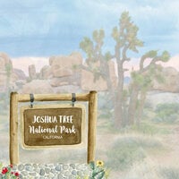 Scrapbook Customs - United States National Parks Collection - 12 x 12 Double Sided Paper - Joshua Tree Watercolor