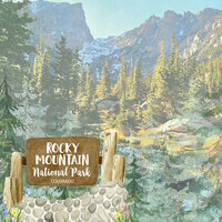 Scrapbook Customs - United States National Parks Collection - 12 x 12 Double Sided Paper - Rocky Mountain Watercolor