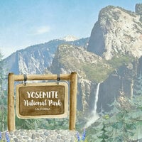 Scrapbook Customs - United States National Parks Collection - 12 x 12 Double Sided Paper - Yosemite Watercolor