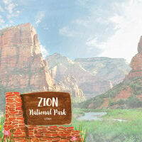 Scrapbook Customs - United States National Parks Collection - 12 x 12 Double Sided Paper - Zion Watercolor