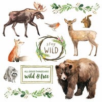 Scrapbook Customs - United States National Parks Collection - 12 x 12 Single Sided Paper - Stay Wild Elements