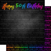 Scrapbook Customs - Neon Birthday Collection - 12 x 12 Double Sided Paper - 50th Birthday
