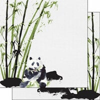 Scrapbook Customs - Safari Watercolor Collection - 12 x 12 Double Sided Paper - Panda Safari