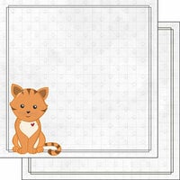 Scrapbook Customs - Cat Lovers Collection - 12 x 12 Double Sided Paper - Orange Generic Cat