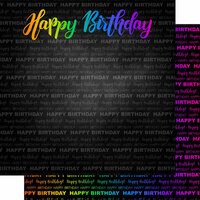 Scrapbook Customs - Neon Birthday Collection - 12 x 12 Double Sided Paper - Happy Birthday